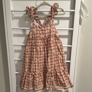 Floral Kids Dress in Red and Cream